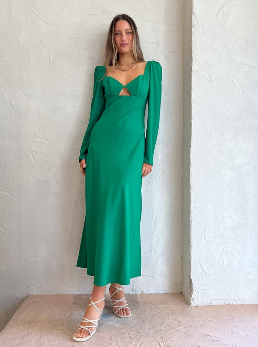 By Johnny Olivia Strap Back Maxi in Forest Green