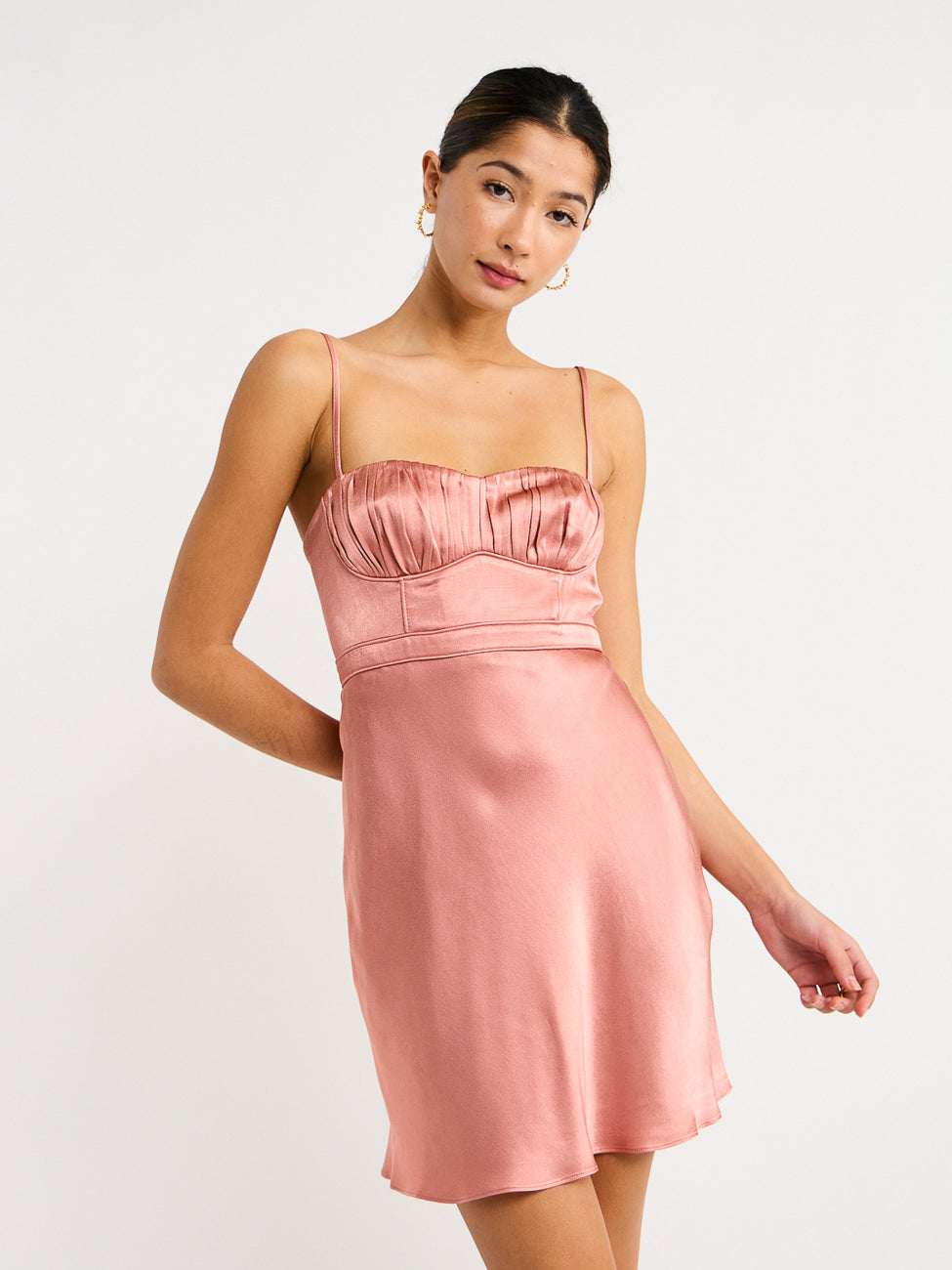 shona joy ruched mini dress Shona Joy Corded Ruched Mini Dress in Antique Rose – Coco & Lola