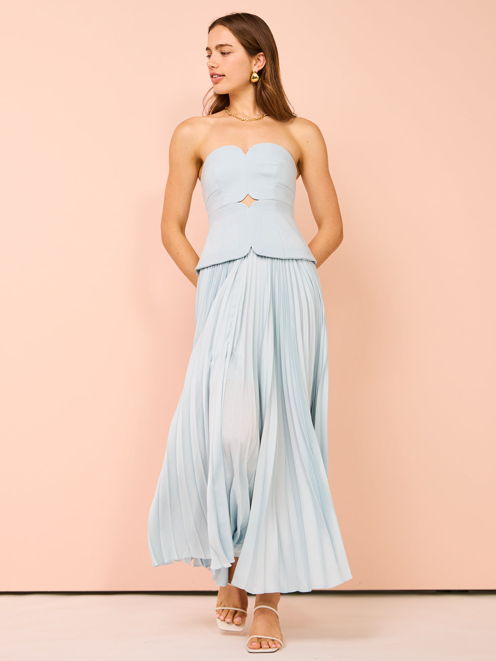 Acler Avonlea Midi Dress in Celeste Blue Coco & Lola