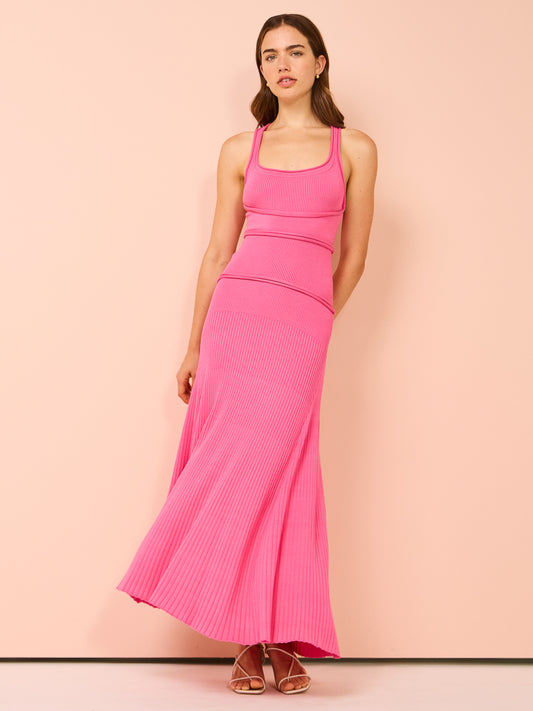 Acler Greenwood Midi Dress in Peony Pink
