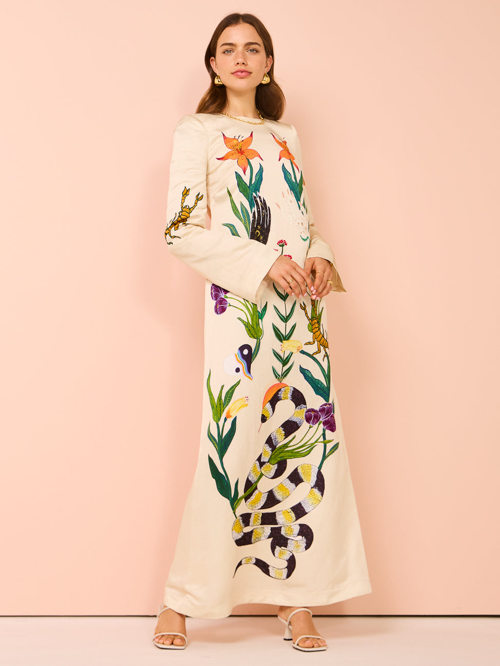 Alemais Zelda Midi Dress in Champagne Coco & Lola