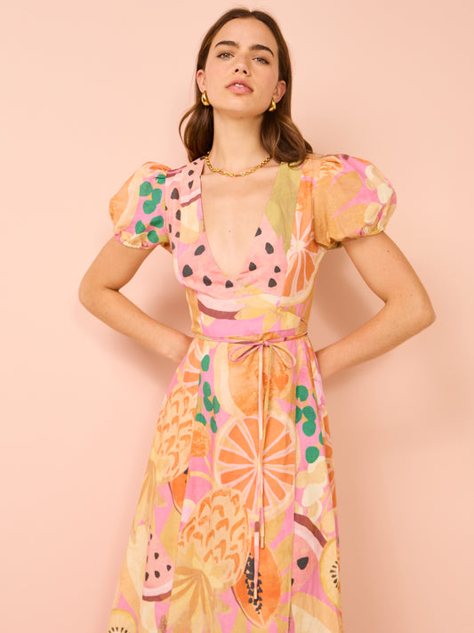 By Nicola Havana Wrap Maxi Dress in Fruit Punch