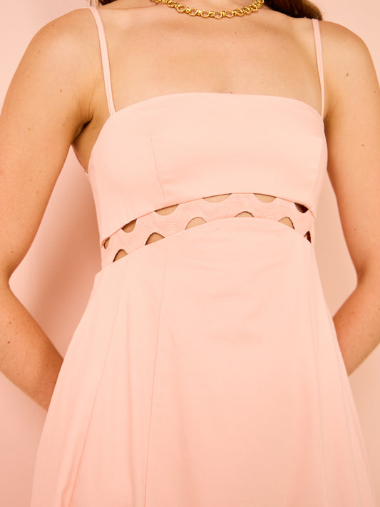Clea Asher Midi Dress in Cloud Pink