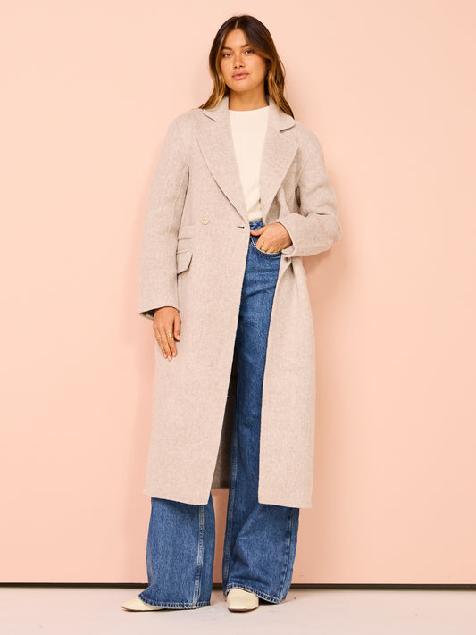 Elka Collective Laurence Coat in Ivory Marle