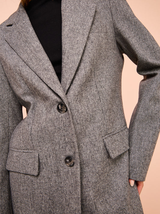 Friends with Frank The Katia Blazer in Charcoal Houndstooth