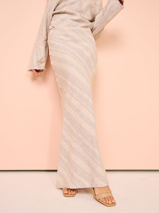 Faithfull The Brand Sao Paulo Skirt in Sand/Sky Blue Stripe