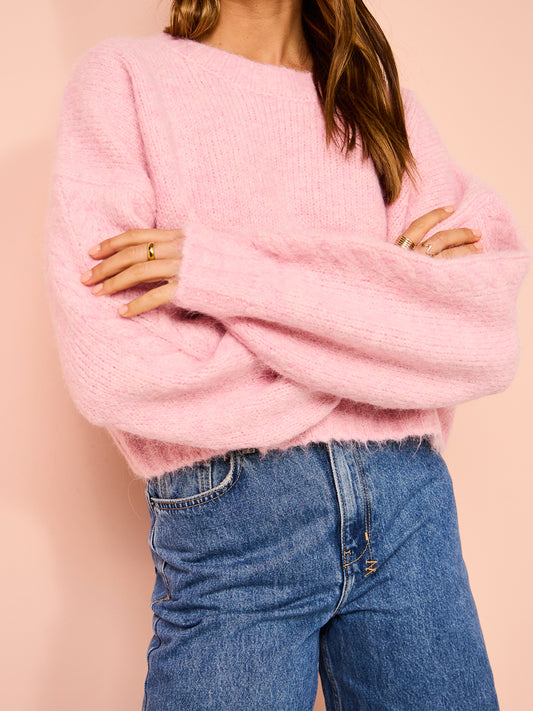 Roame Marina Knit Sweater in Pearl Pink