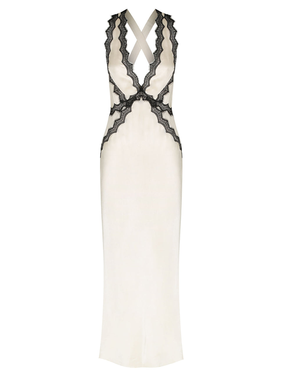 Shona Joy Camille Lace Cross Back Midi Dress in Cream/Black – Coco & Lola