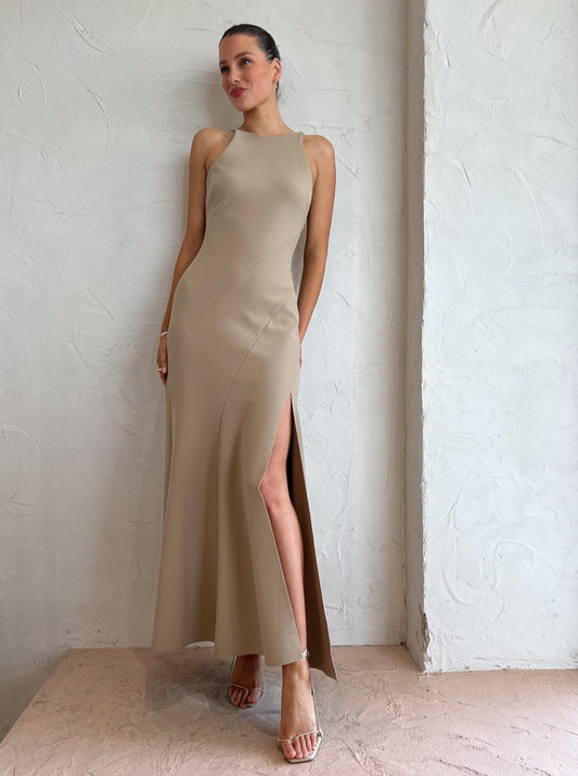 Significant Other Aisling Backless Dress in Latte