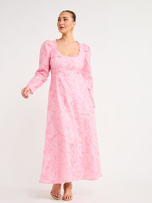 Steele Oriana Dress in Pink Paisley