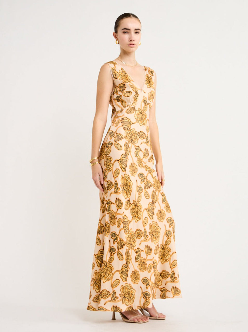 LEINWANDE mixed fringe maxi dress レディース