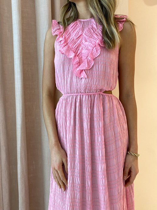 Alemais Antonella Cut Out Midi Dress in Pink