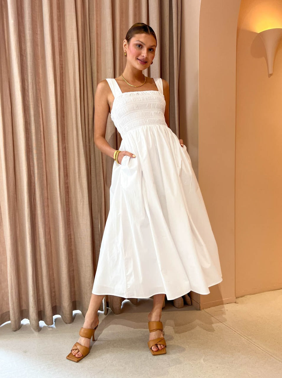 knee length dresses for ladies Assembly The Label linen dress, 6  Thread Softly Vintage