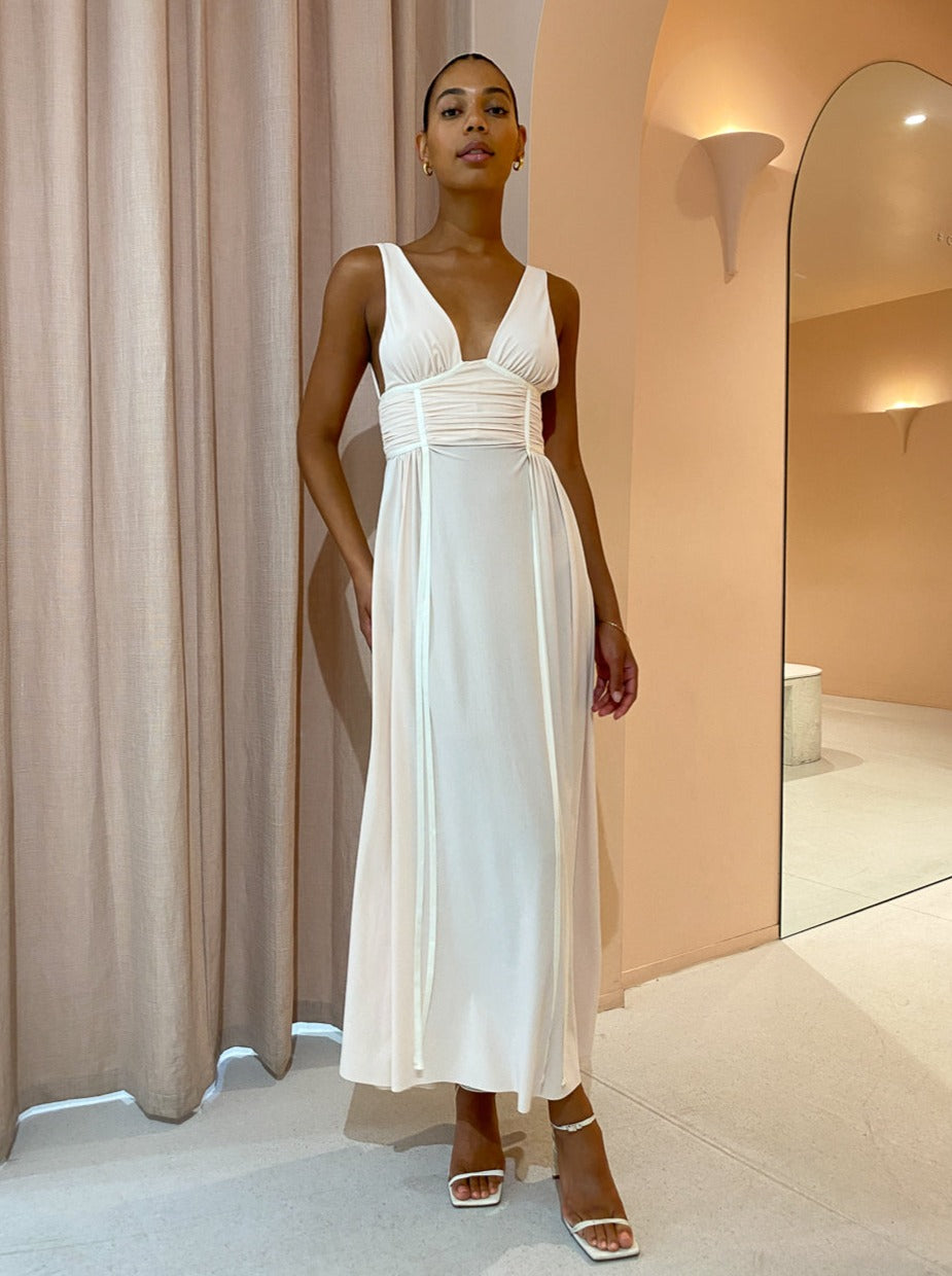 bec and bridge white dress Bec and Bridge Gwen Maxi Dress in Shell – Coco & Lola