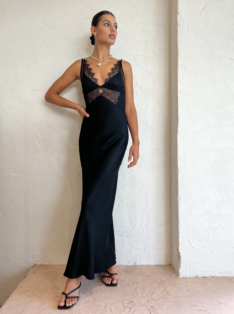 Bec and Bridge Lucille Lace Maxi Dress in Black - Main Image