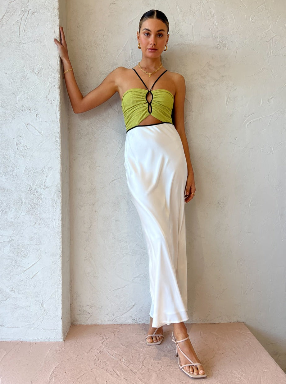 Bec and Bridge Carmen Maxi Dress in Ivory/Pistachio Coco & Lola Bec and Bridge Carmen Maxi Dress in Ivory/Pistachio Coco & Lola