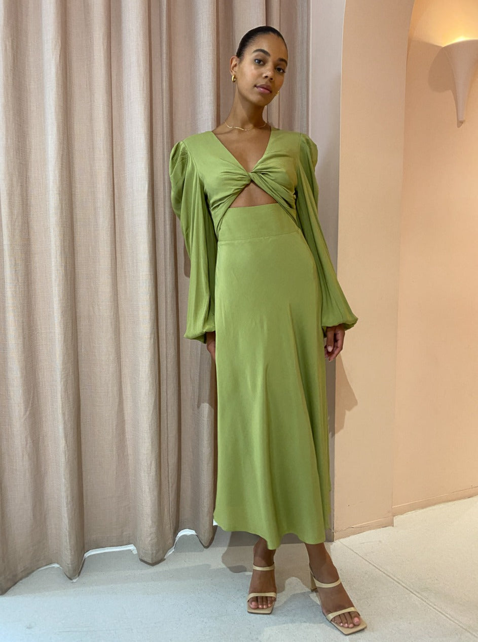 By Johnny Emily Twist Midi Dress in Sea Green – Coco & Lola