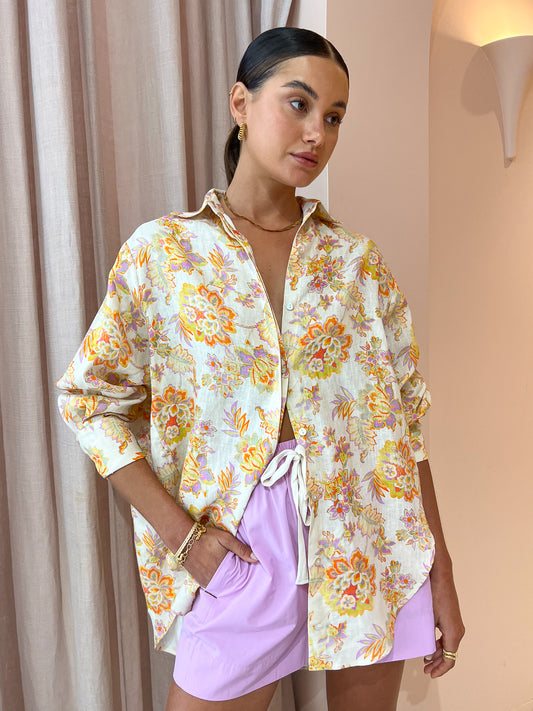Kinney Hampton Shirt in Neon Floral