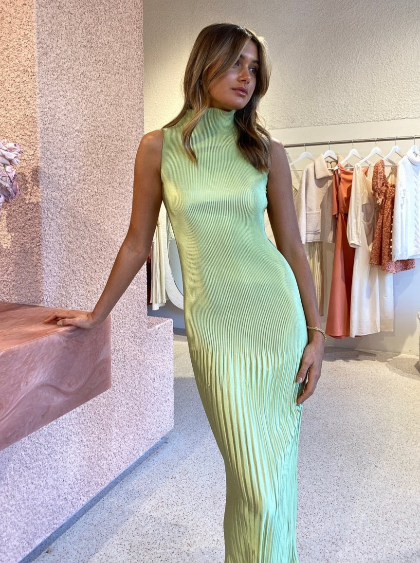 Lidee Soiree Pleated Dress in Pale Green Coco & Lola Lidee Soiree Pleated Dress in Pale Green Coco & Lola