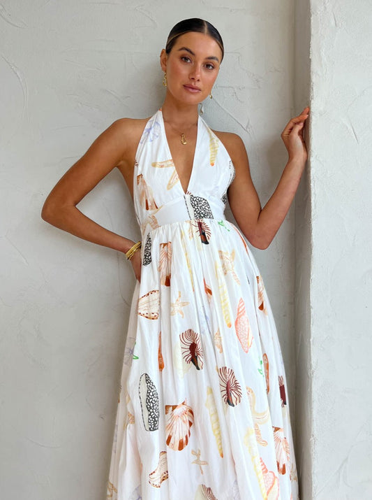 Palm Noosa Checkmate Dress in Shells