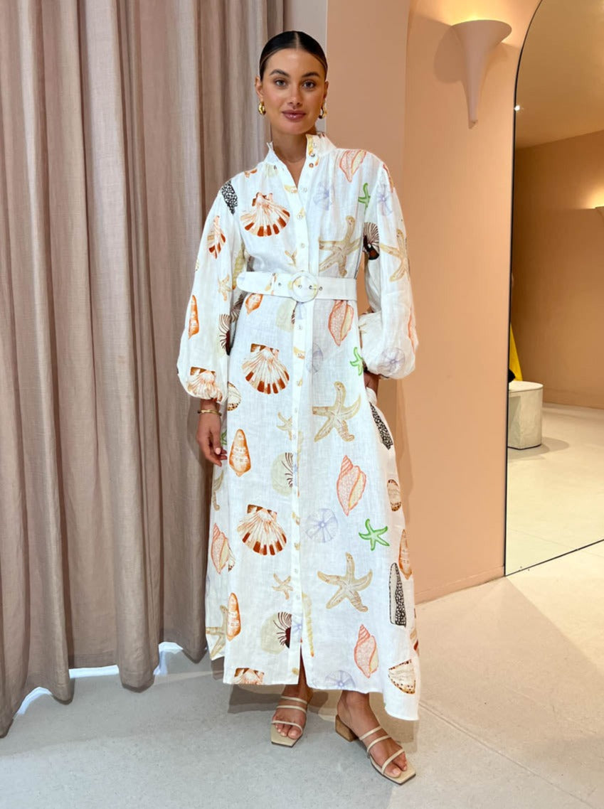 Palm Noosa Noddy Dress in Shells Coco & Lola