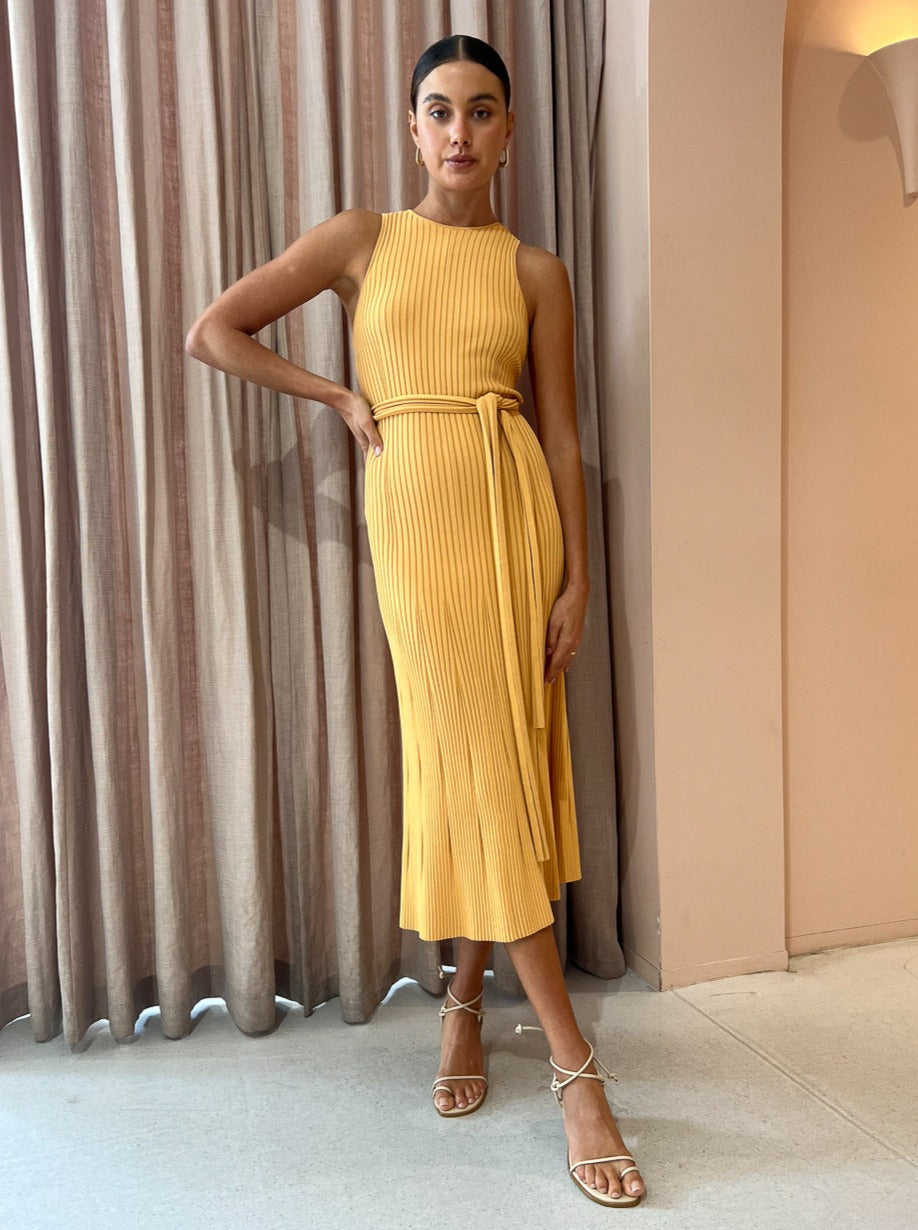 Clea Alina Rib Knit Dress in Mango