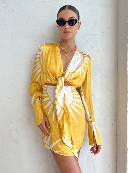 Roame Emery Mini Dress in Sol Print