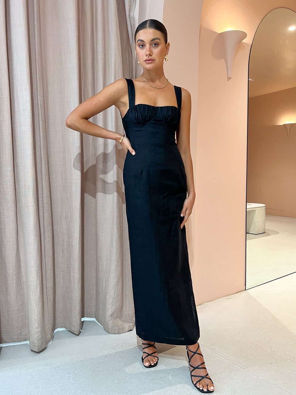 Sir Bettina Midi Dress in Black Coco & Lola Sir Bettina Midi Dress in Black Coco & Lola