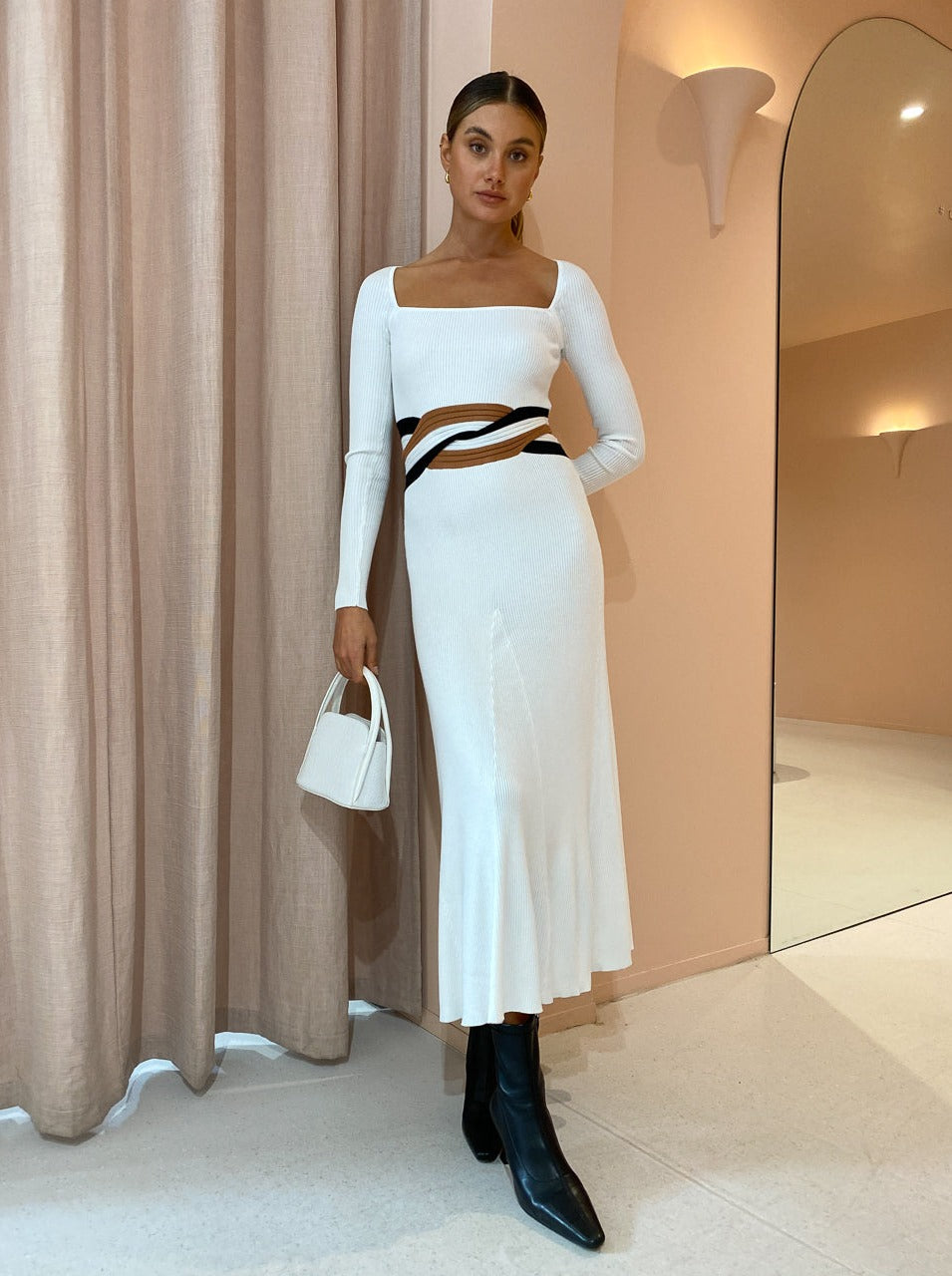 Sovere Inertia Knit Midi Dress in All Sort of White  Coco & Lola