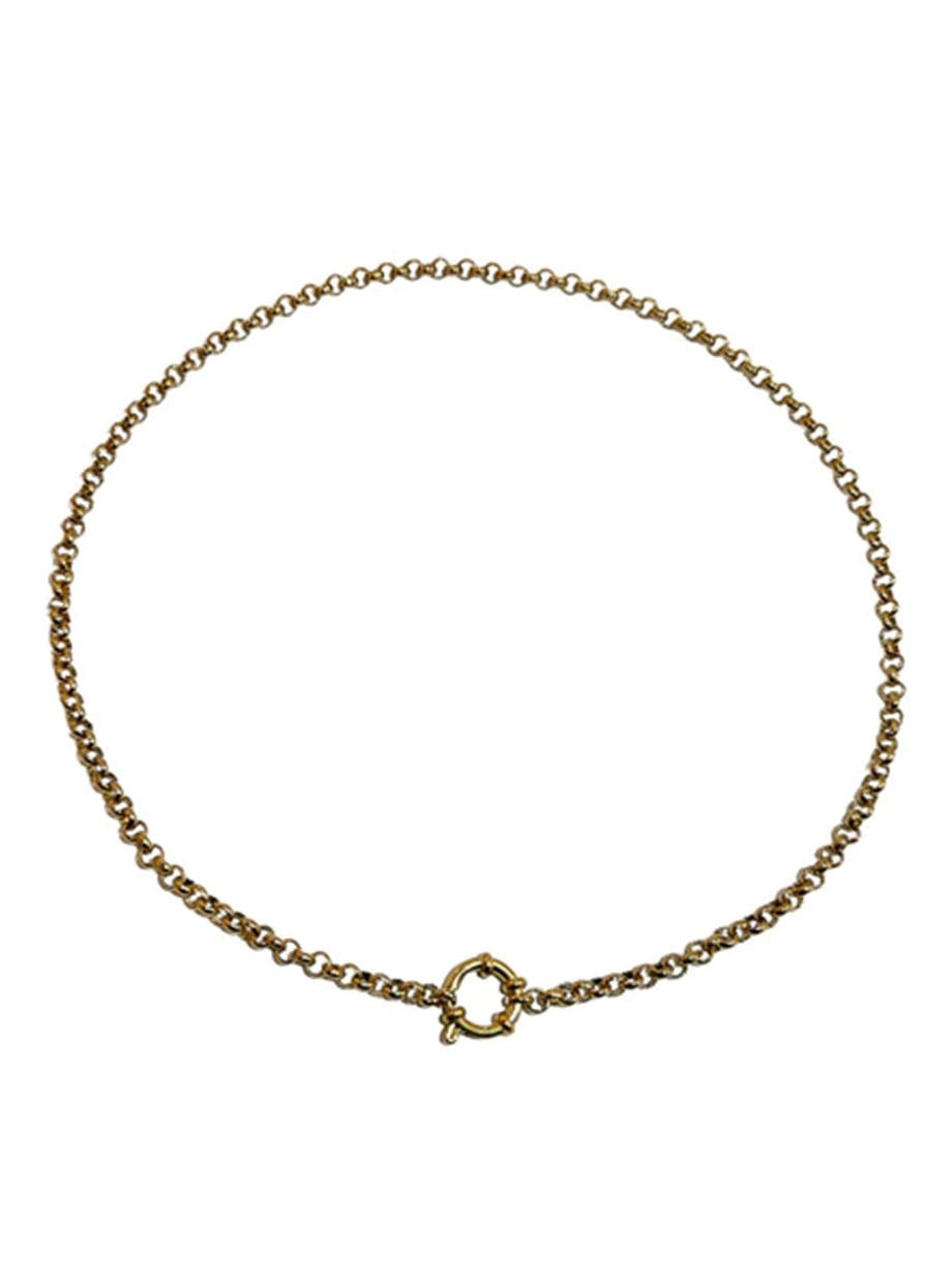 Gold belcher hot sale bolt necklace