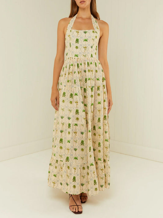 Palm Noosa Willow Dress in Tropical Palms