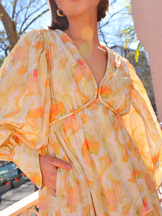 Acler Redford Maxi Dress in Ochre Cloud