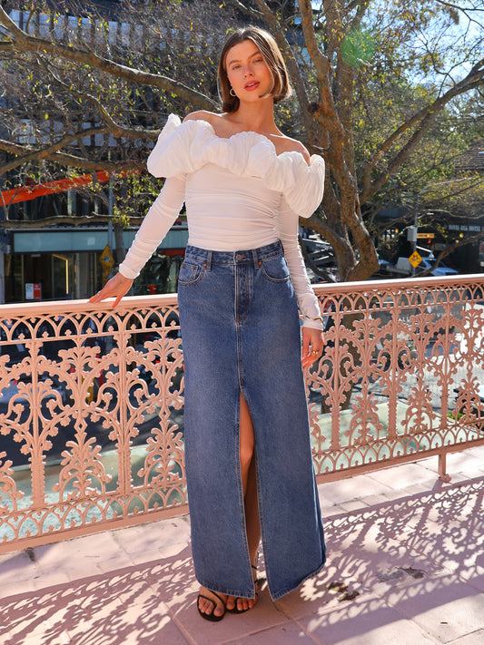 Camilla and Marc Kennedy Denim Skirt in Classic Blue