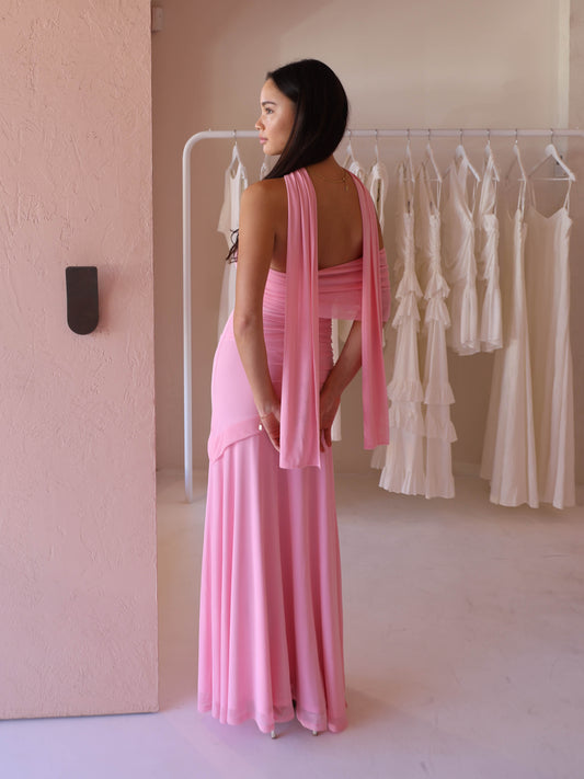 coco and lola pink dress By Nicola Sorrento Maxi Dress in Pink/Red Polka Coco & Lola
