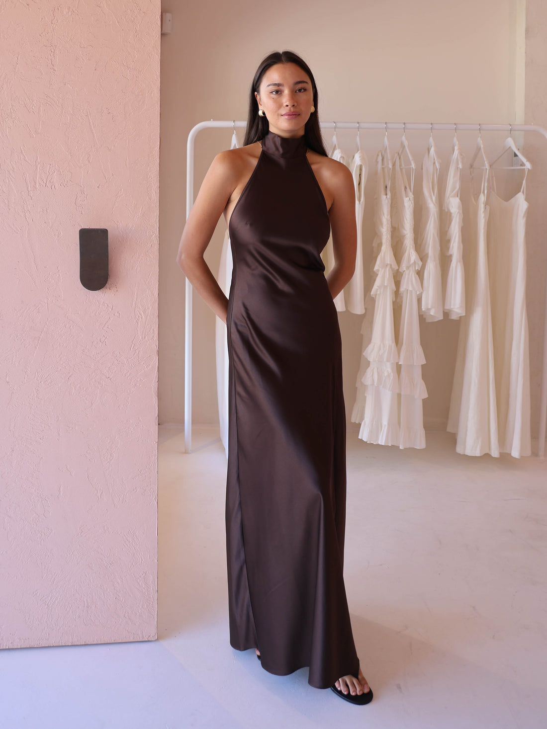 By Nicola Esme Maxi Dress in Chocolate Coco & Lola
