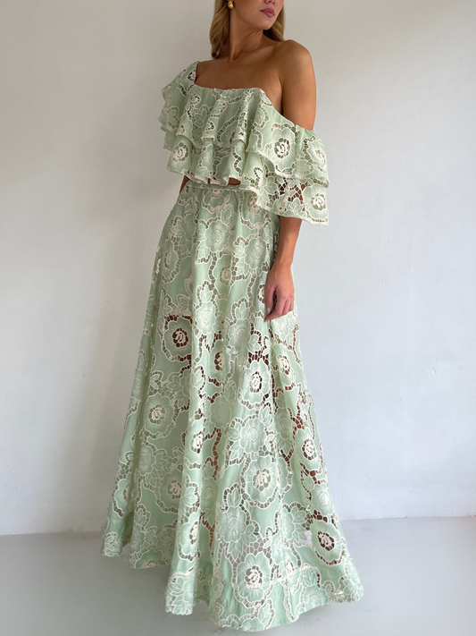 By Nicola Sibella Skirt in Mint Lace