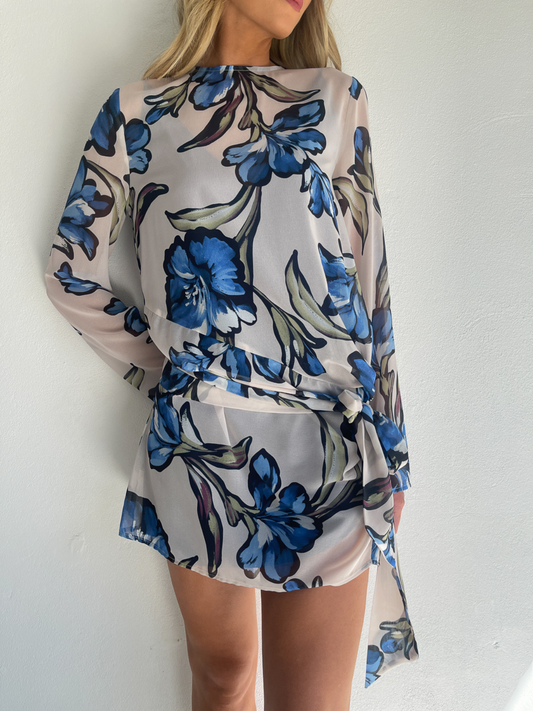 By Nicola Elodie Mini Dress in Waikiki Floral