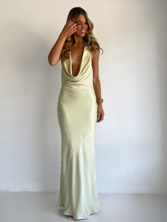 By Nicola Lucia Maxi Dress in Butter Lemon