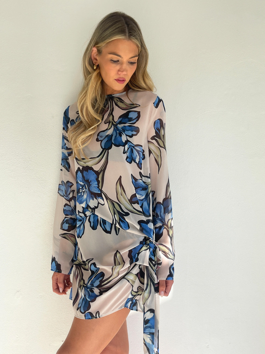 By Nicola Elodie Mini Dress in Waikiki Floral