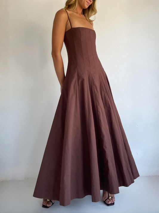 By Nicola Camille Maxi Dress in Chocolate