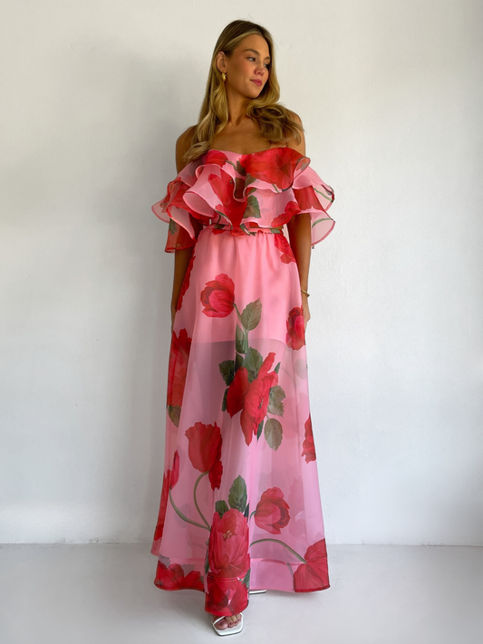 By Nicola Sibella Skirt in Raspberry Bloom