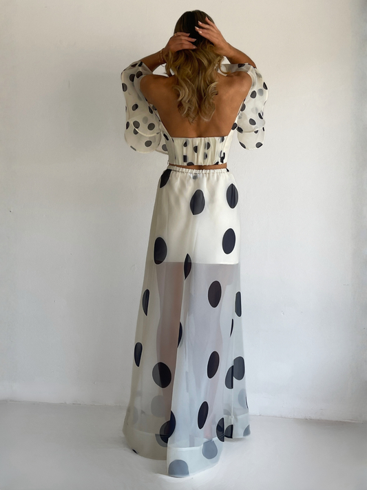 By Nicola Sibella Top in Ivory Polka