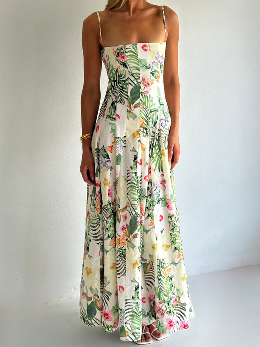 By Nicola Camille Maxi Dress in Fleur Tropicale