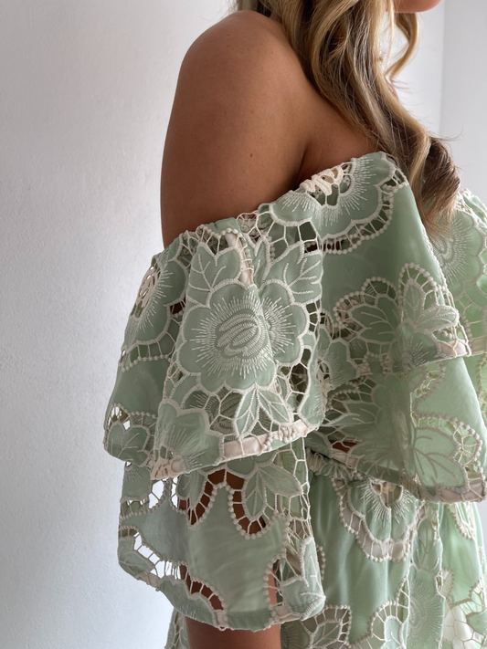 By Nicola Sibella Top in Mint Lace