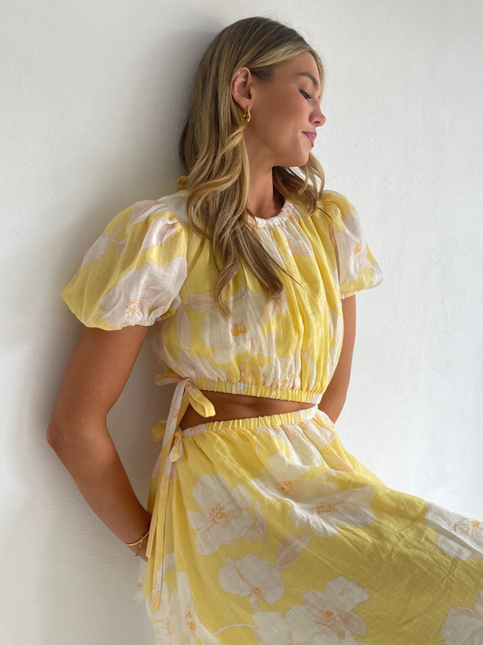 By Nicola Amarilla Maxi Dress in Amarilla Flor