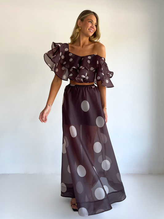 By Nicola Sibella Skirt in Chocolate Polka