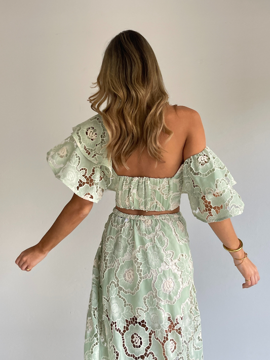 By Nicola Sibella Top in Mint Lace