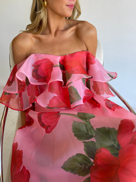 By Nicola Sibella Skirt in Raspberry Bloom