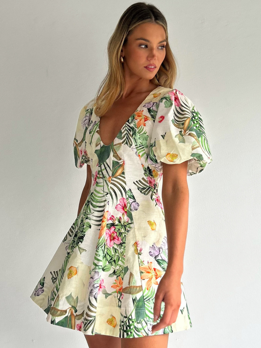 By Nicola Anna Mini Dress in Fleur Tropicale