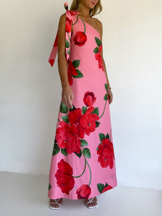 By Nicola Sorrento Maxi Dress in Raspberry Bloom